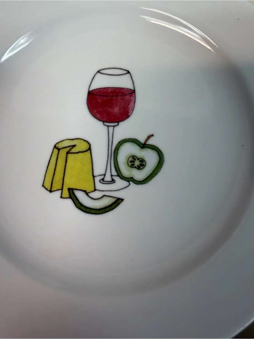 Set of 4 Ursula Dodge for Signature Housewares Porcelain Wine & Cheese Plates
